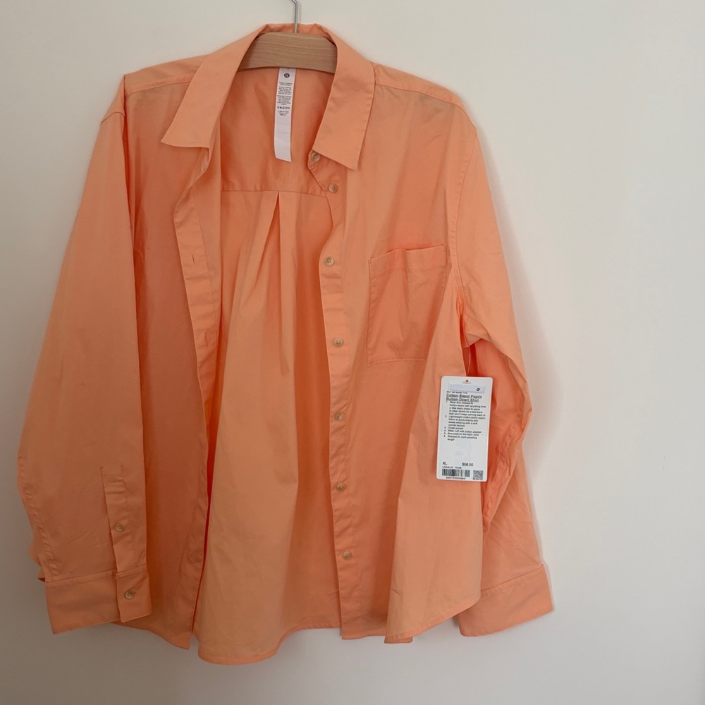Cotton-Blend Poplin Button Down Shirt